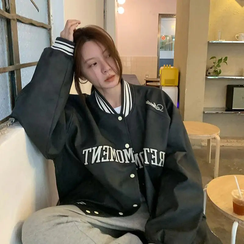 Women's Retro Vintage American Baseball Jacket